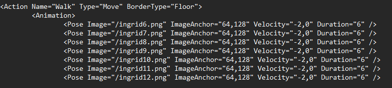 Lines of code for Ingrid shimeji.